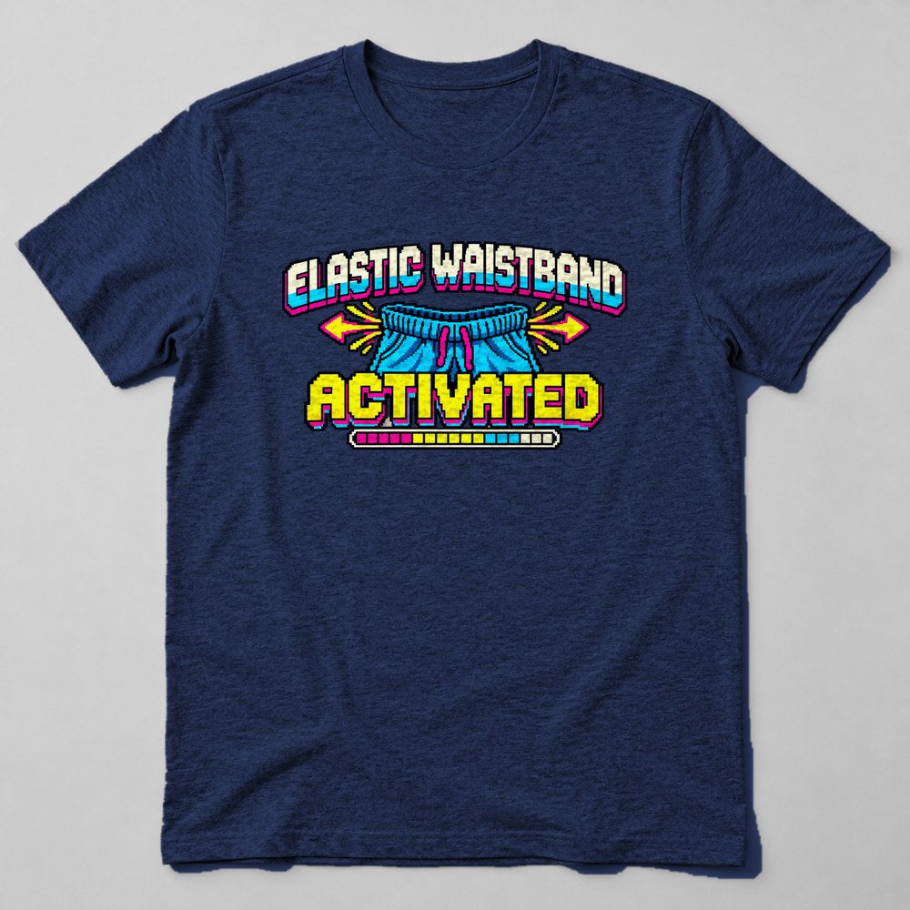 Elastic Waistband Activated T-Shirt in Navy