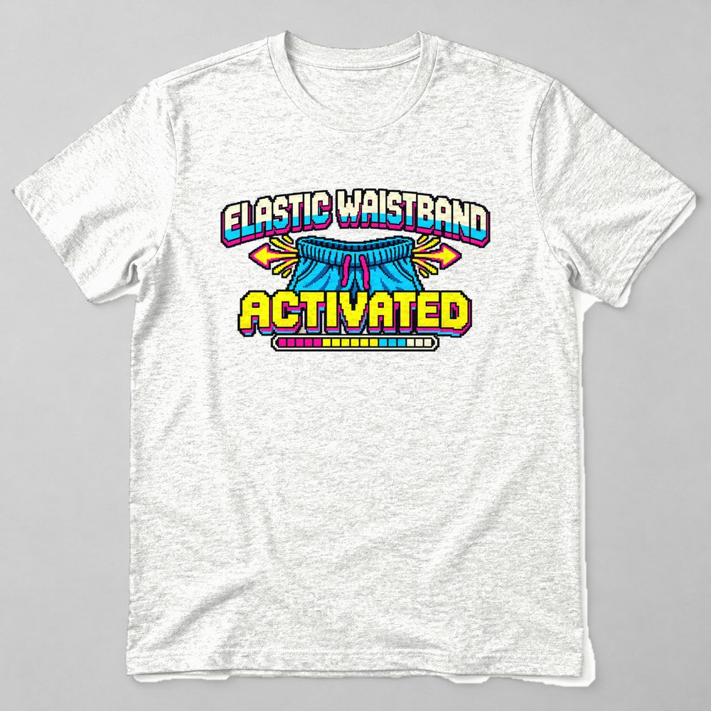 Elastic Waistband Activated T-Shirt in White