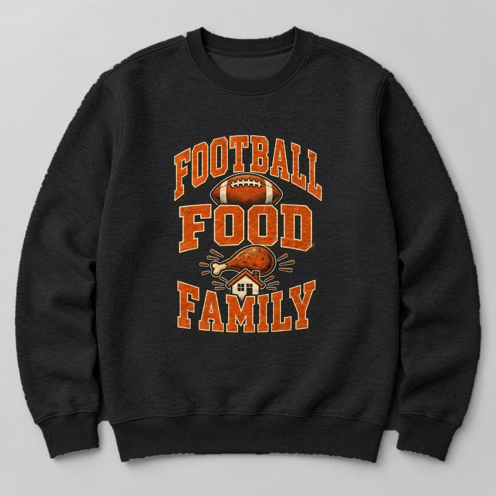 Football Food Family Sweatshirt in Black