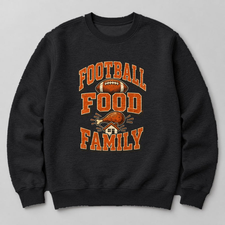 Football Food Family Sweatshirt in Black