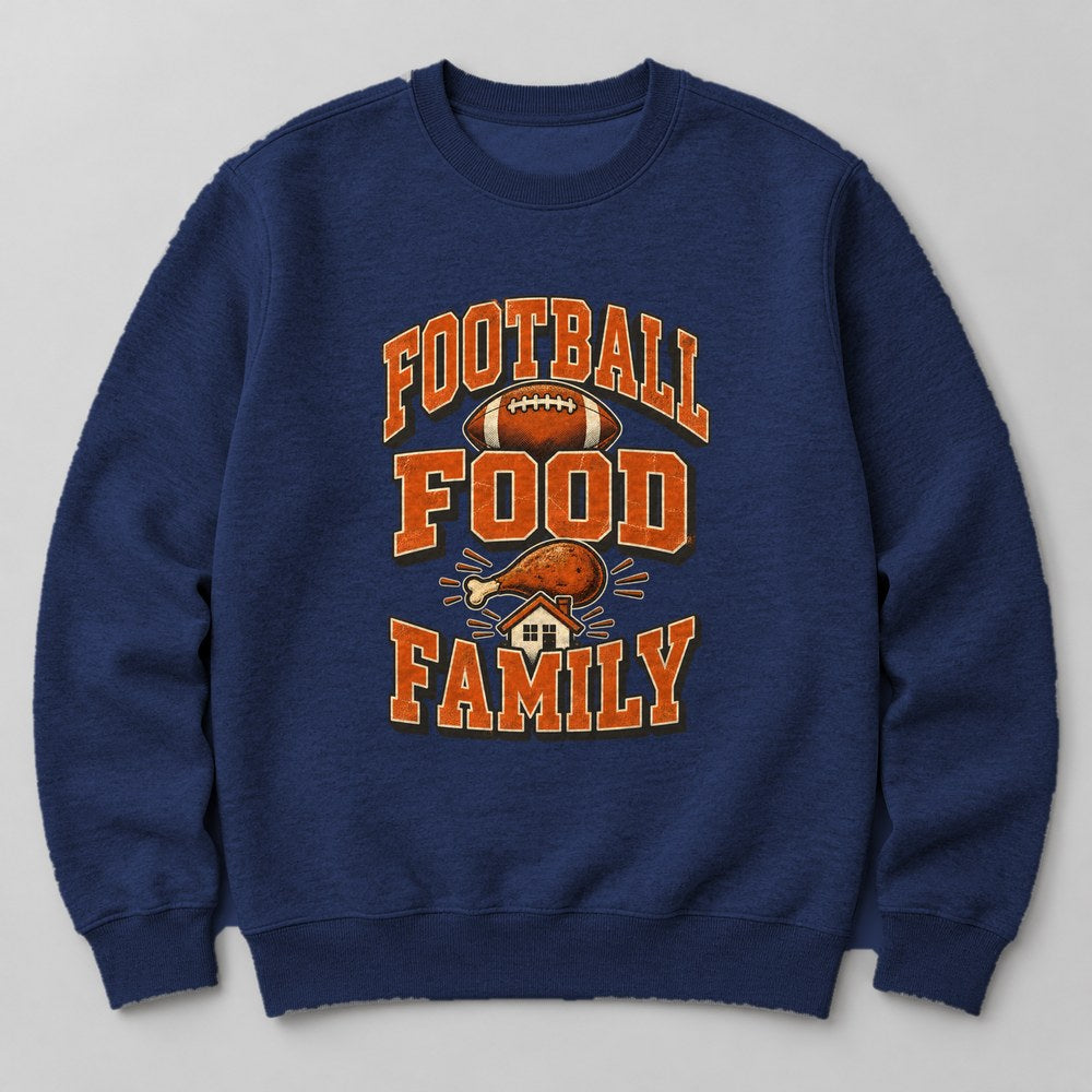 Football Food Family Sweatshirt in Navy