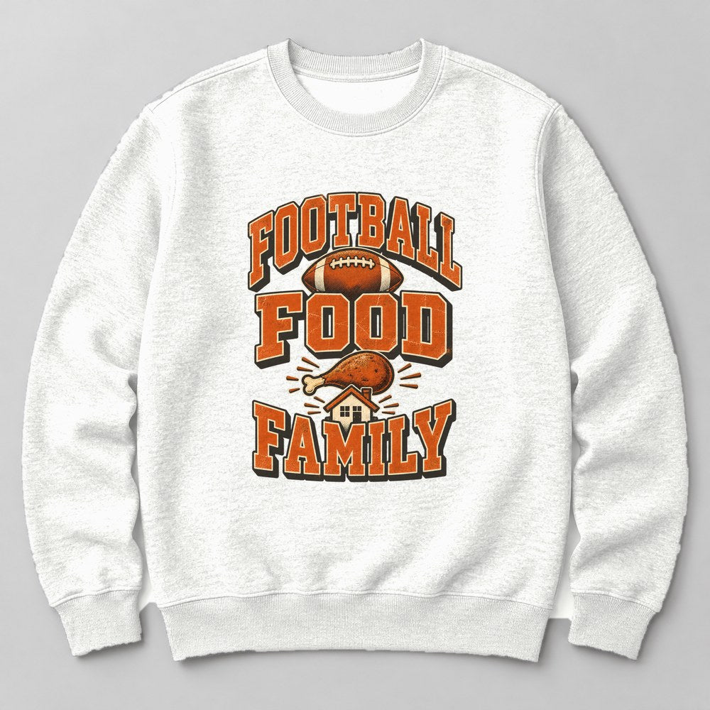 Football Food Family Sweatshirt in White