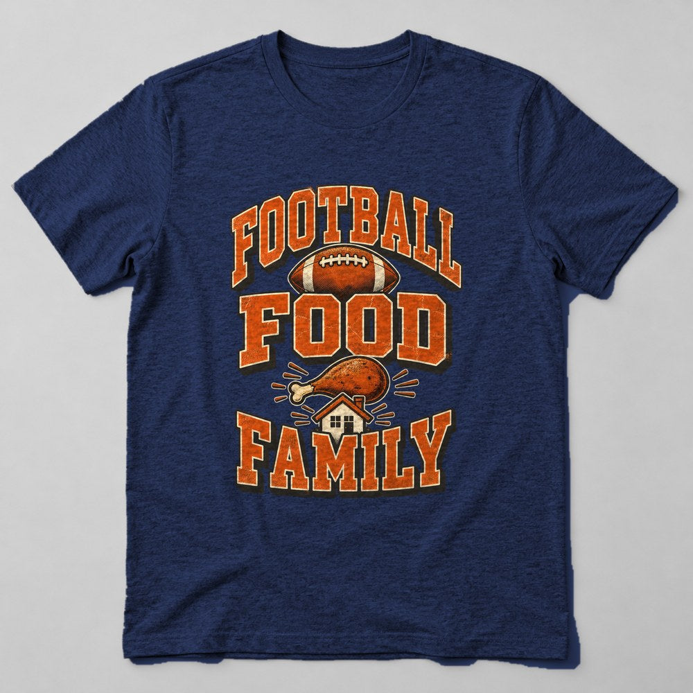 Football Food Family T-Shirt in Navy
