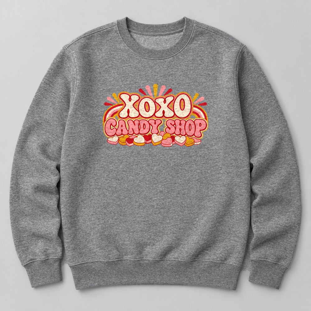 Xoxo Candy Shop Sweatshirt in Heather Grey