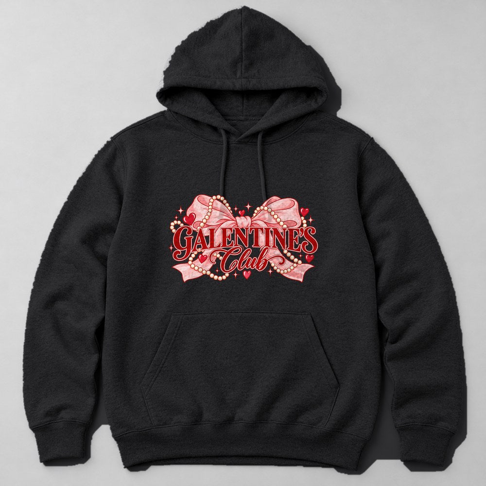 Galentine's Club Hoodie in Black