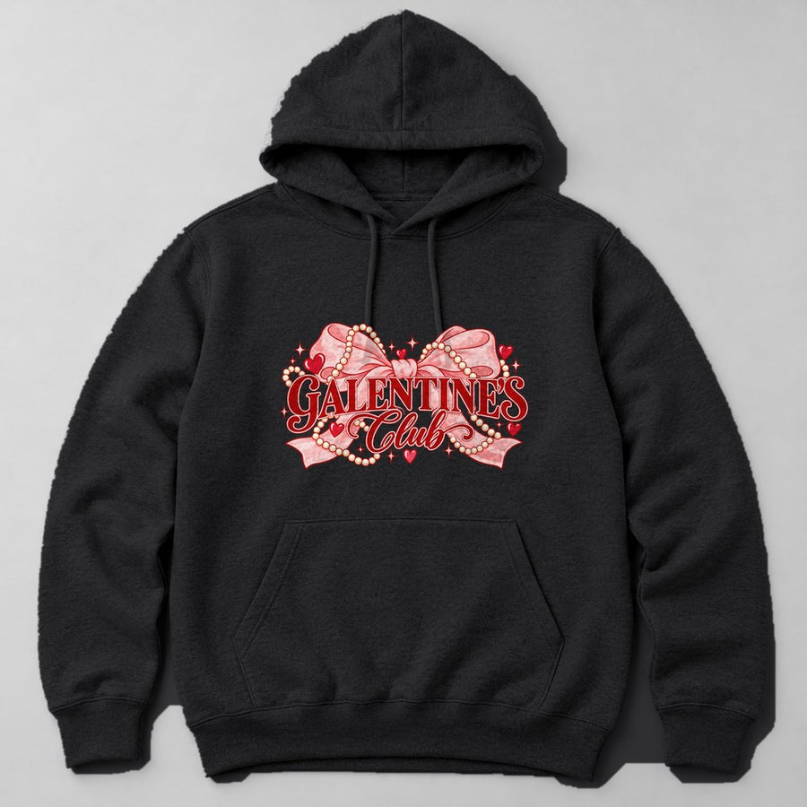 Galentine's Club Hoodie in Black