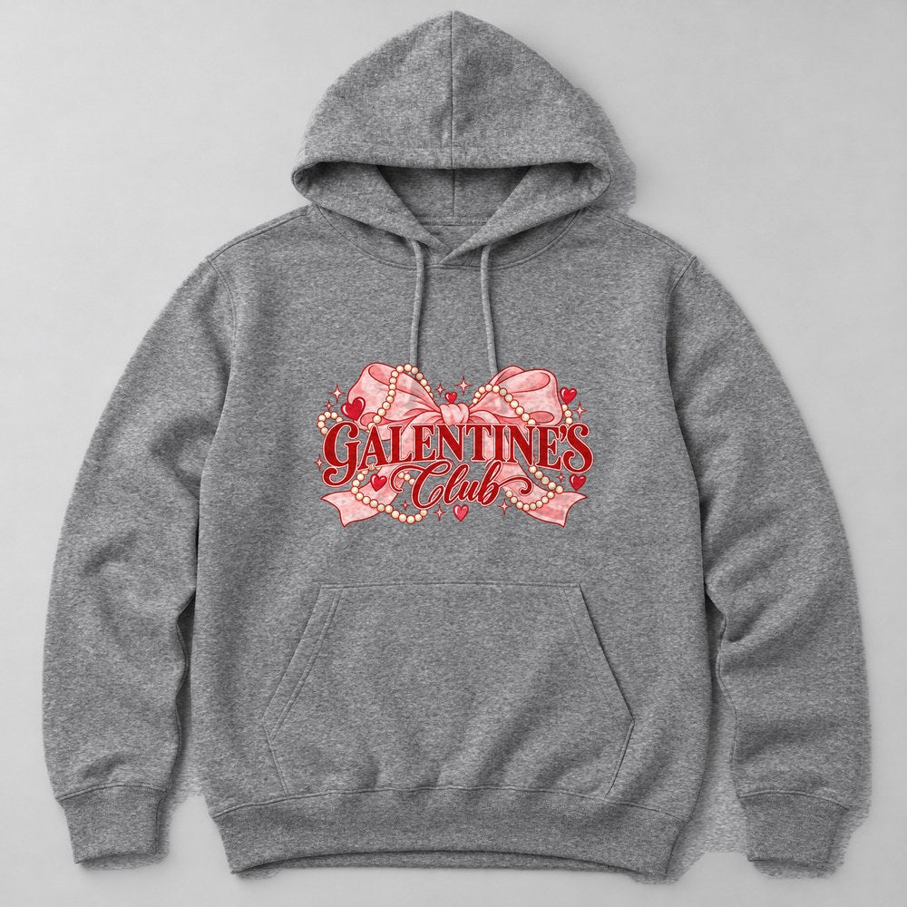 Galentine's Club Hoodie in Heather Grey