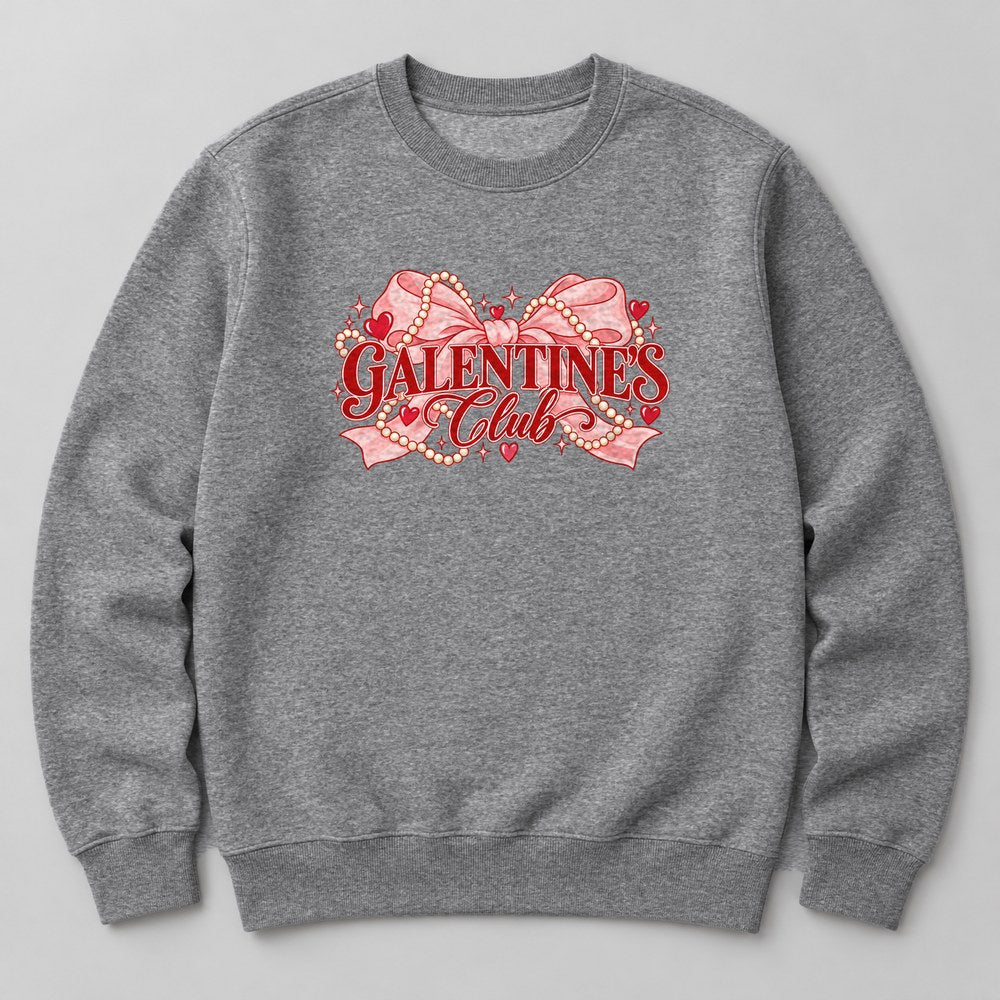 Galentine's Club Sweatshirt in Heather Grey