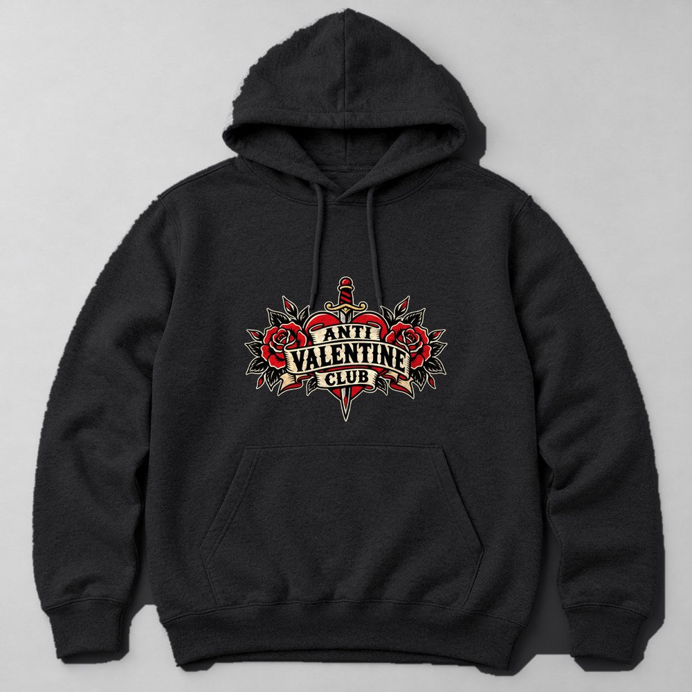 Anti Valentine Club Hoodie in Black