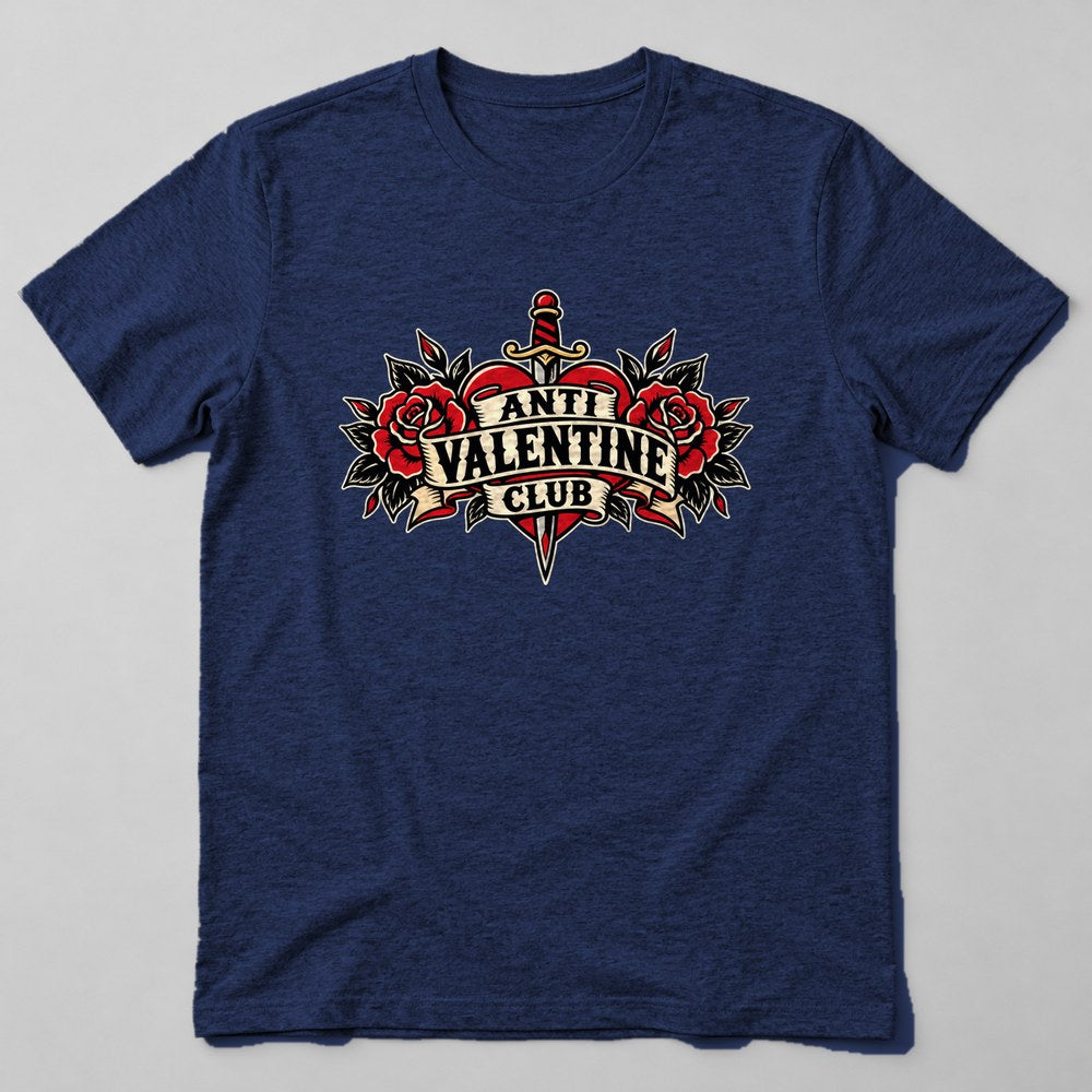 Anti Valentine Club T-Shirt in Navy
