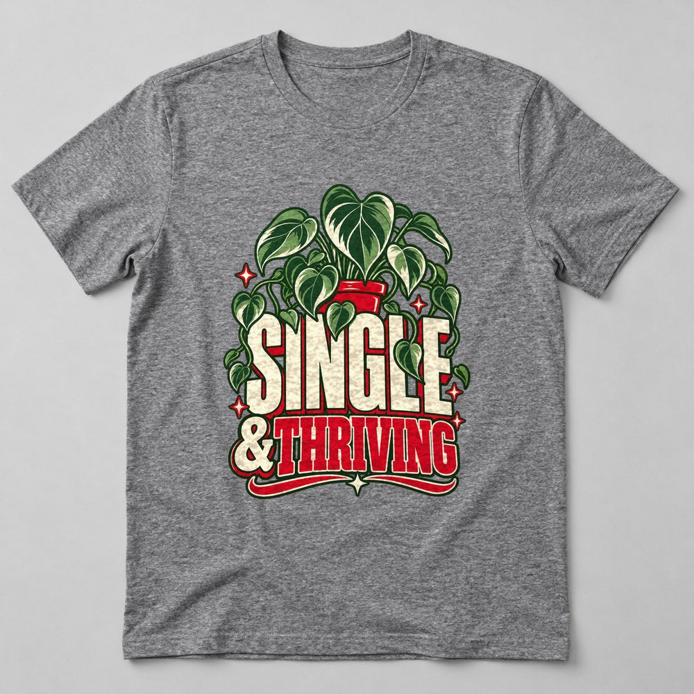 Single & Thriving T-Shirt in Heather Grey