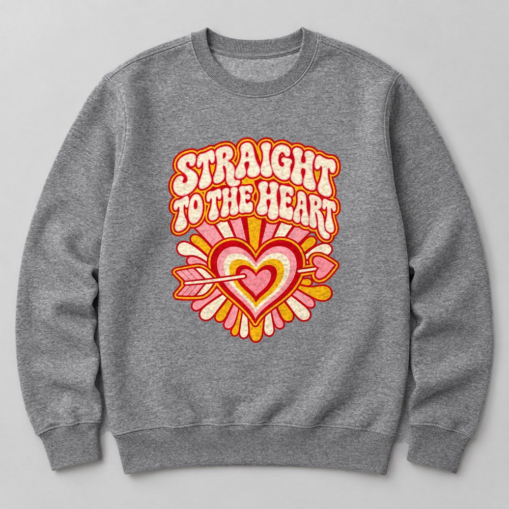 Straight to the Heart Sweatshirt in Heather Grey