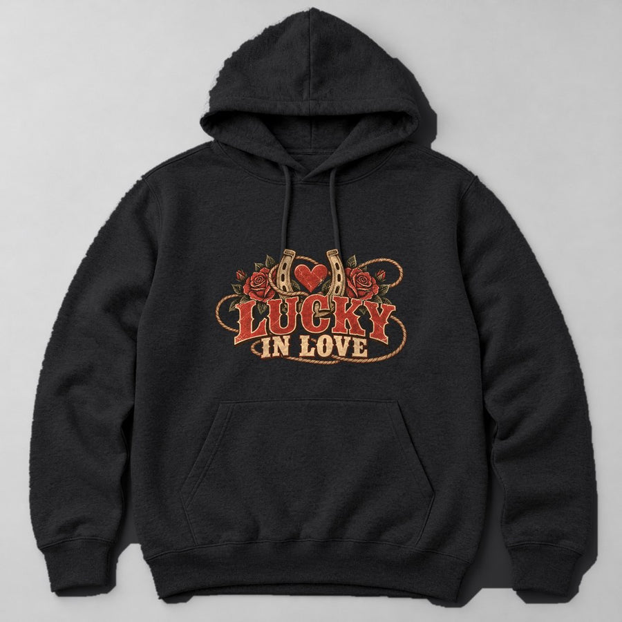 Lucky in Love Hoodie in Black