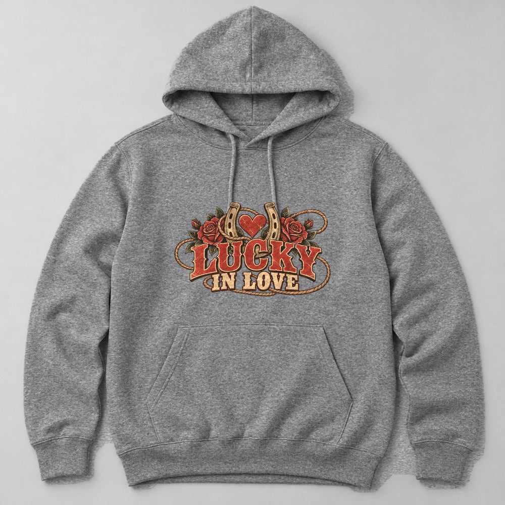 Lucky in Love Hoodie in Heather Grey