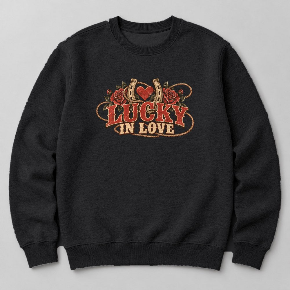 Lucky in Love Sweatshirt in Black
