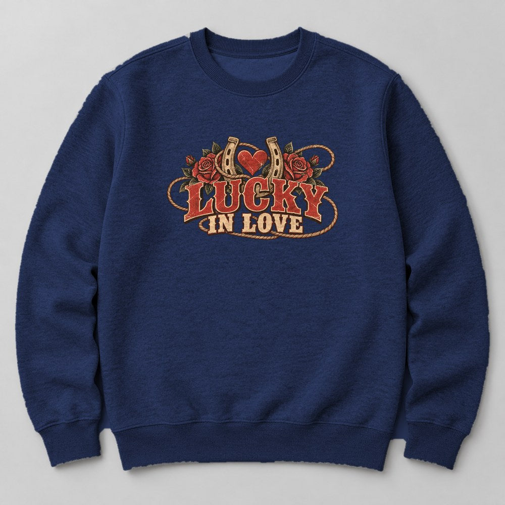 Lucky in Love Sweatshirt in Navy
