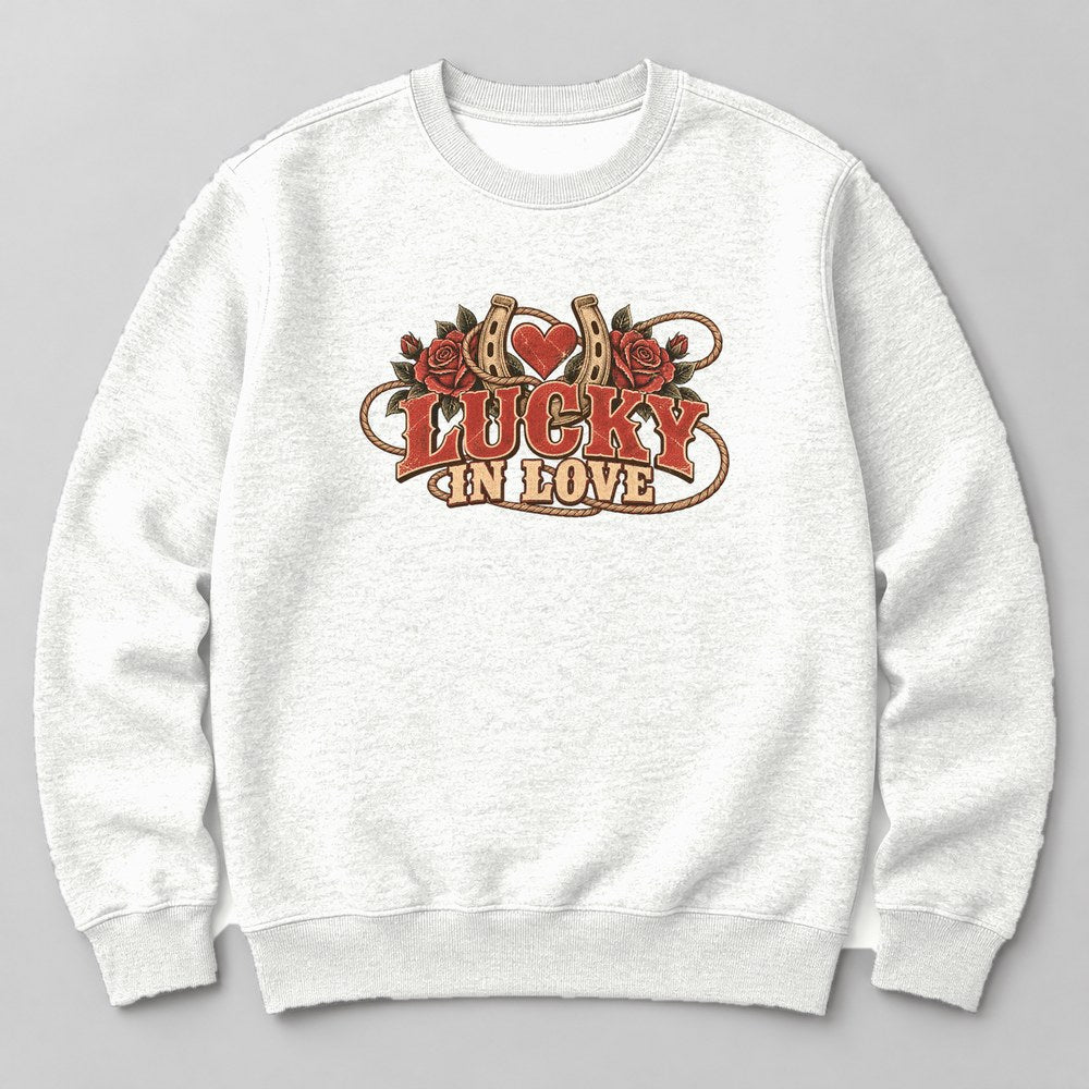 Lucky in Love Sweatshirt in White