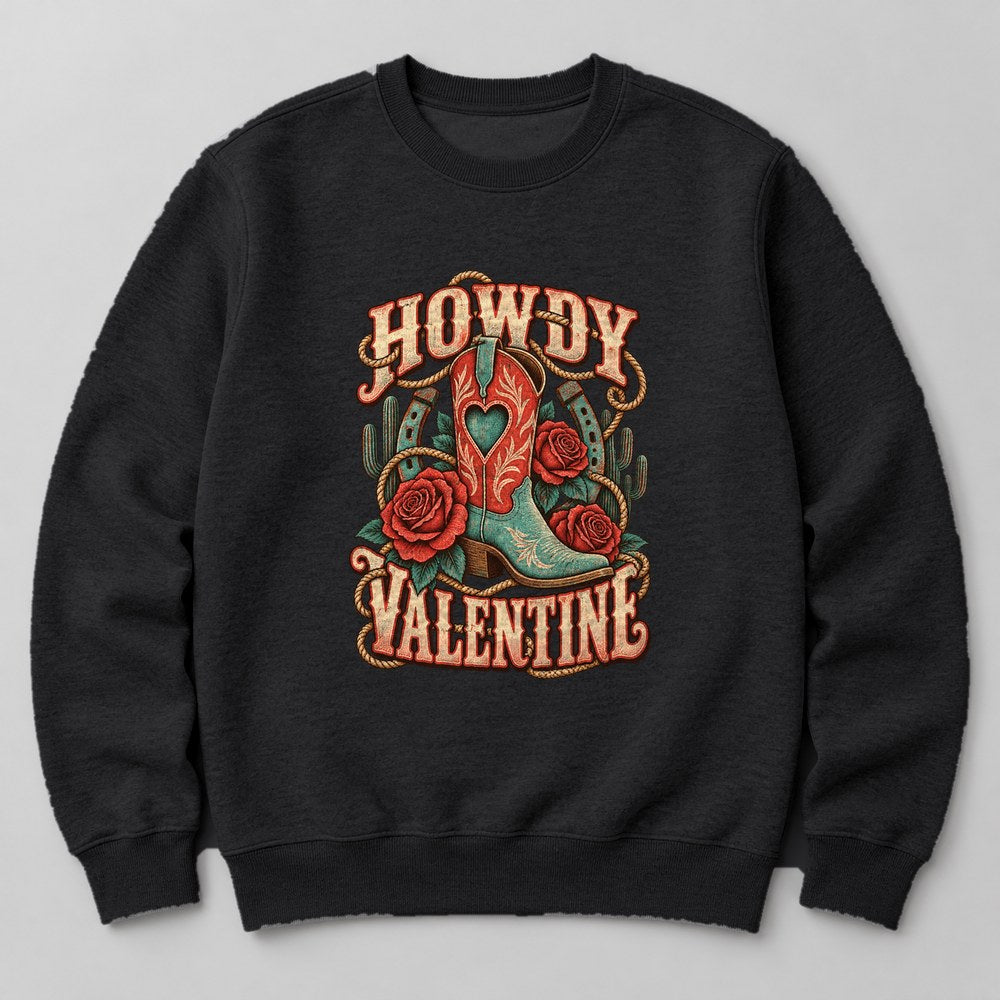 Howdy Valentine Sweatshirt in Black