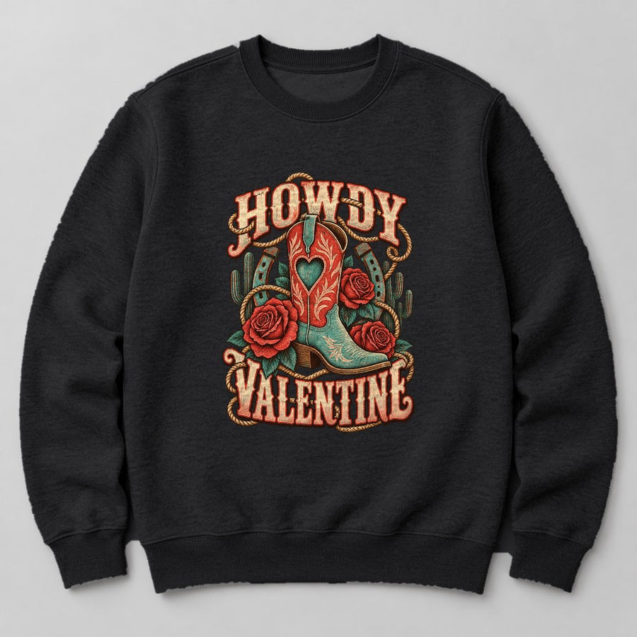 Howdy Valentine Sweatshirt in Black