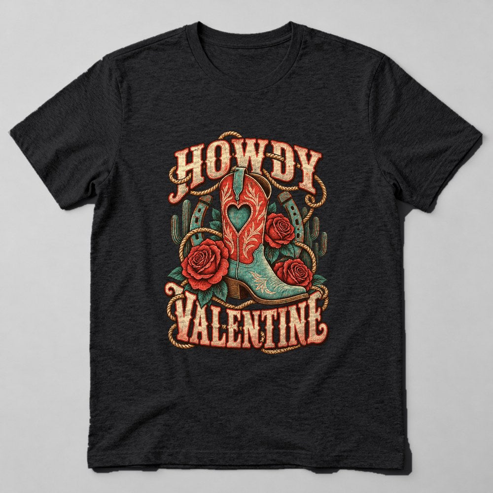 Howdy Valentine T-Shirt in Black