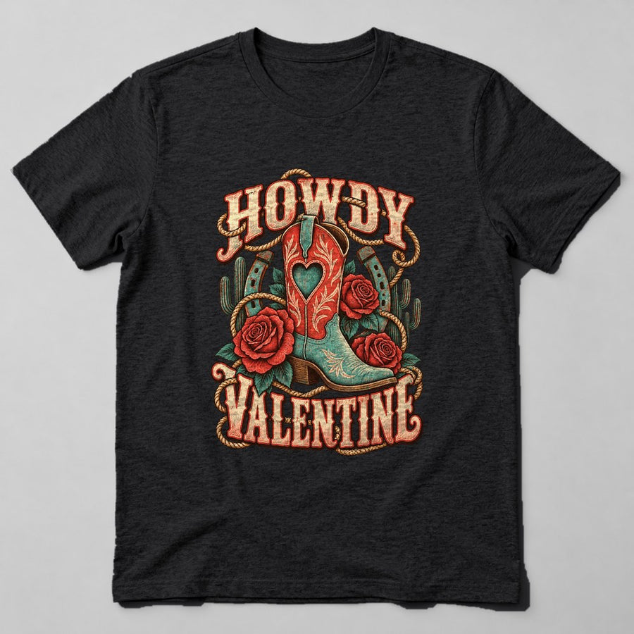 Howdy Valentine T-Shirt in Black