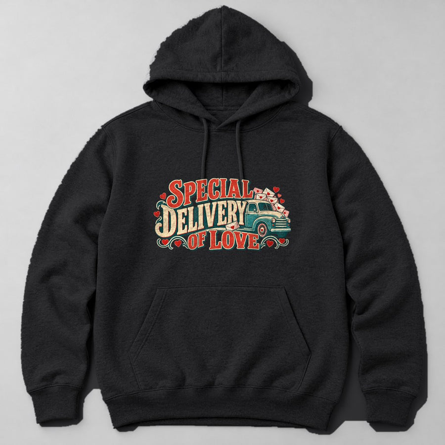 Special Delivery of Love Hoodie in Black
