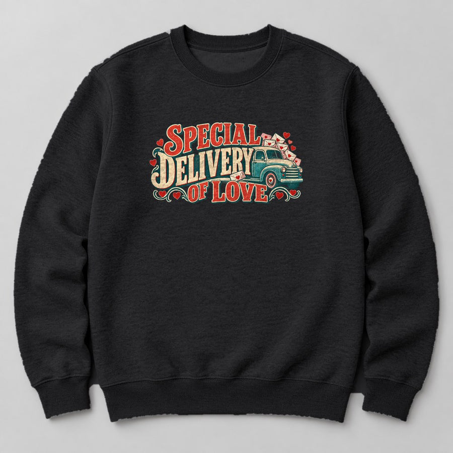 Special Delivery of Love Sweatshirt in Black