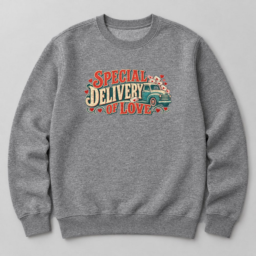 Special Delivery of Love Sweatshirt in Heather Grey