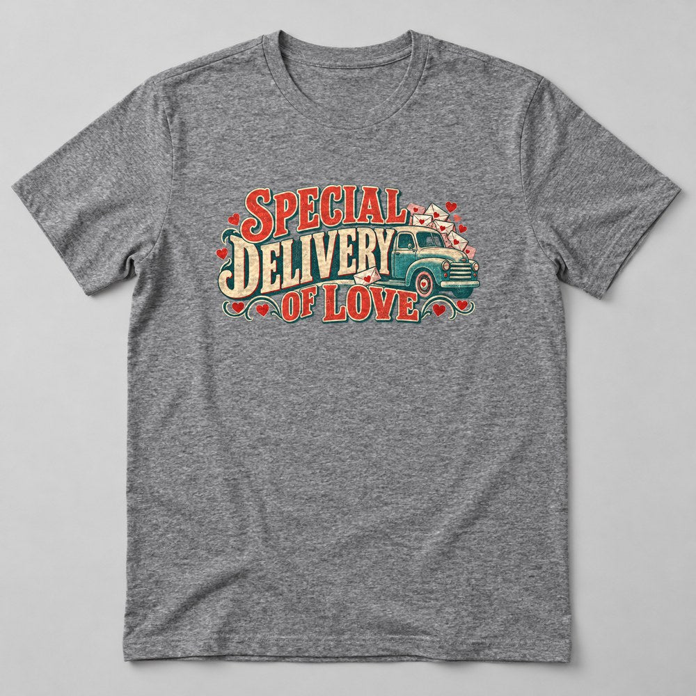 Special Delivery of Love T-Shirt in Heather Grey