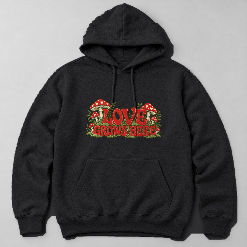 Love Grows Here Hoodie in Black