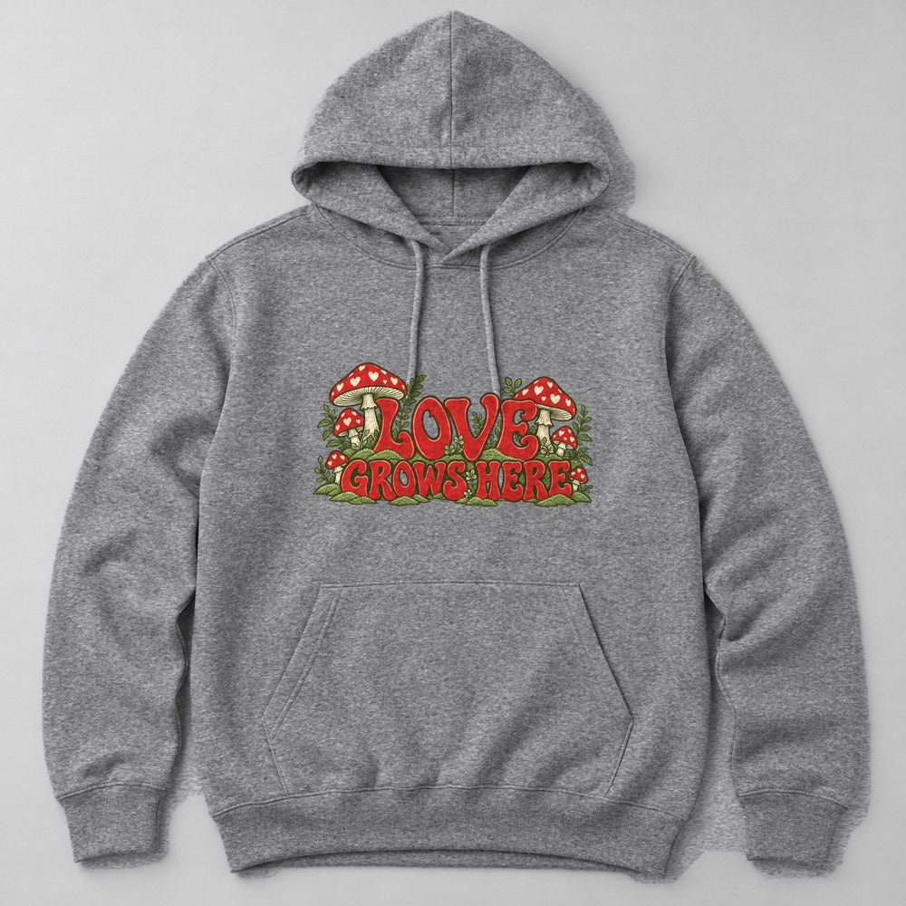 Love Grows Here Hoodie in Heather Grey