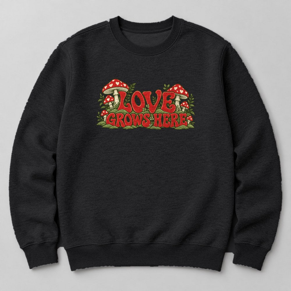 Love Grows Here Sweatshirt in Black