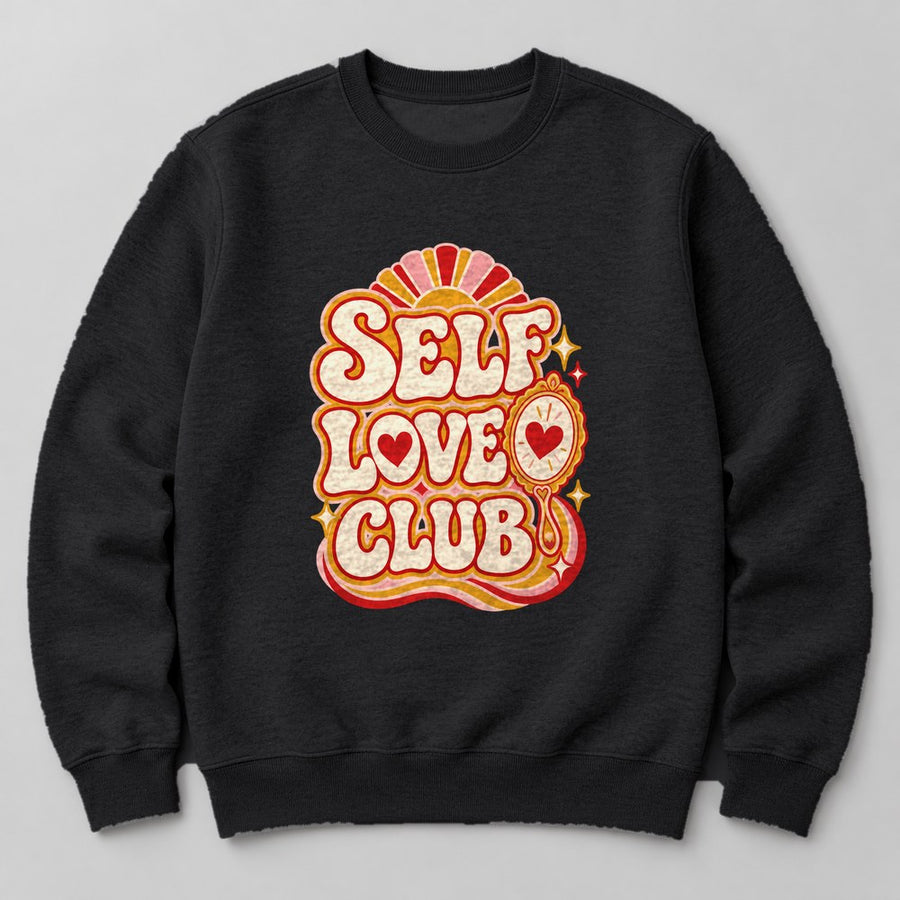 Self Love Club Sweatshirt in Black