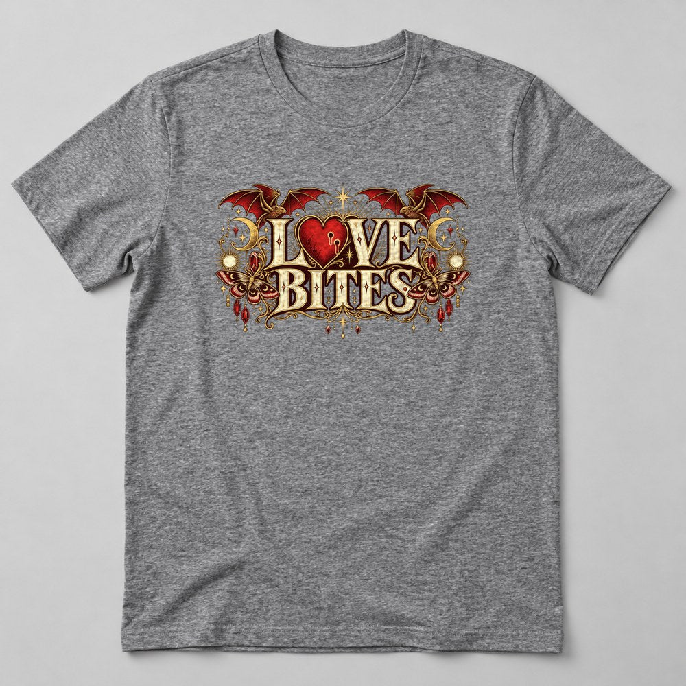Love Bites T-Shirt in Heather Grey