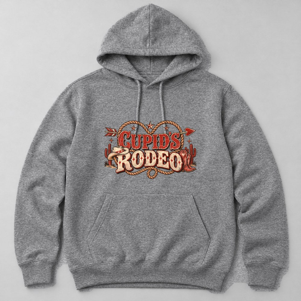Cupid's Rodeo Hoodie in Heather Grey