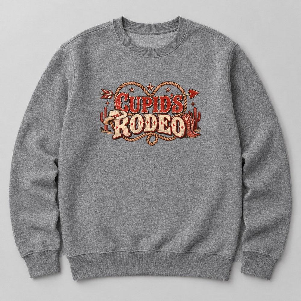 Cupid's Rodeo Sweatshirt in Heather Grey
