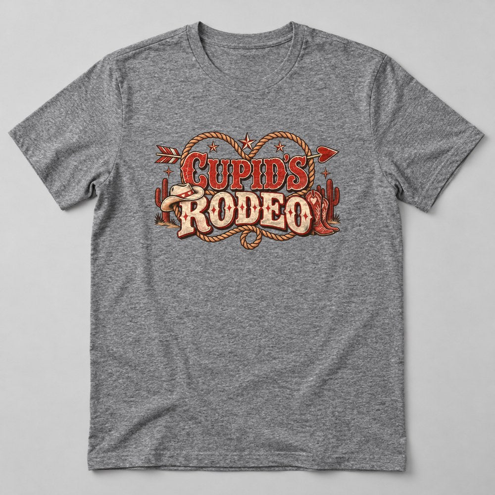 Cupid's Rodeo T-Shirt in Heather Grey