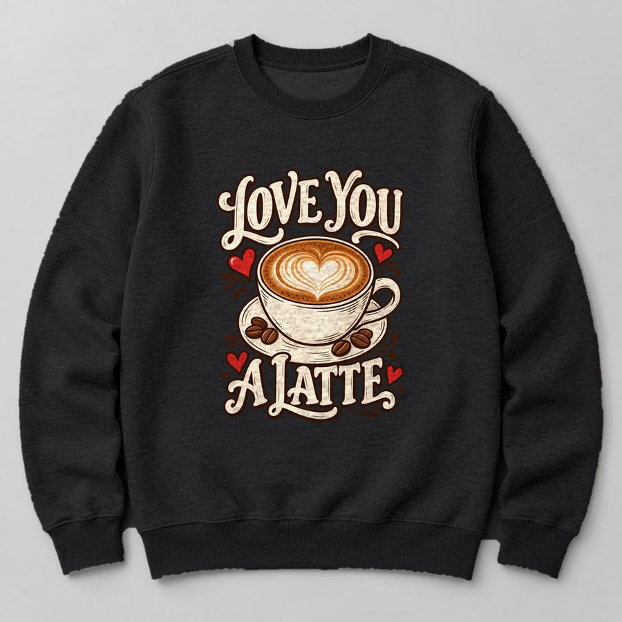 Love You a Latte Sweatshirt in Black