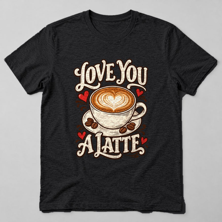 Love You a Latte T-Shirt in Black