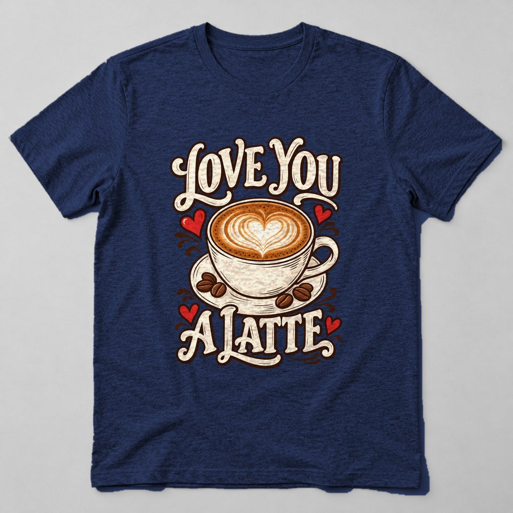 Love You a Latte T-Shirt in Navy