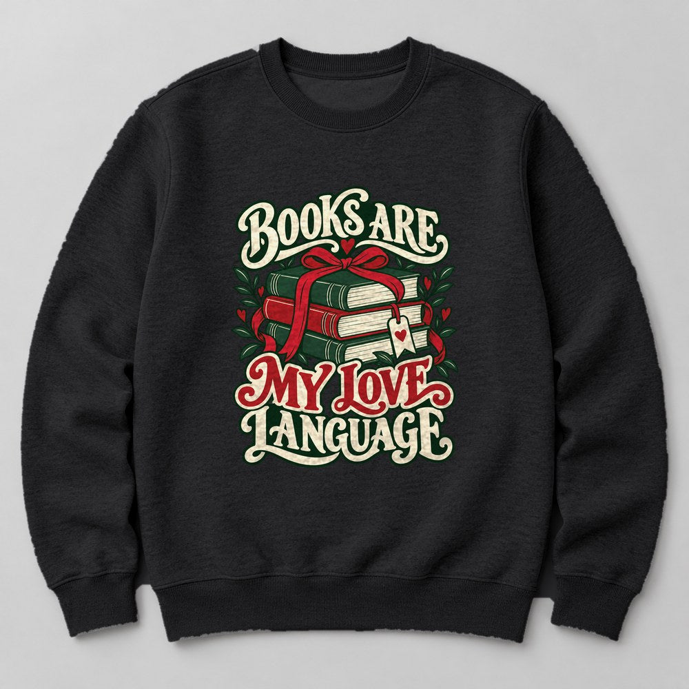Books Are My Love Language crewneck sweatshirt in Black