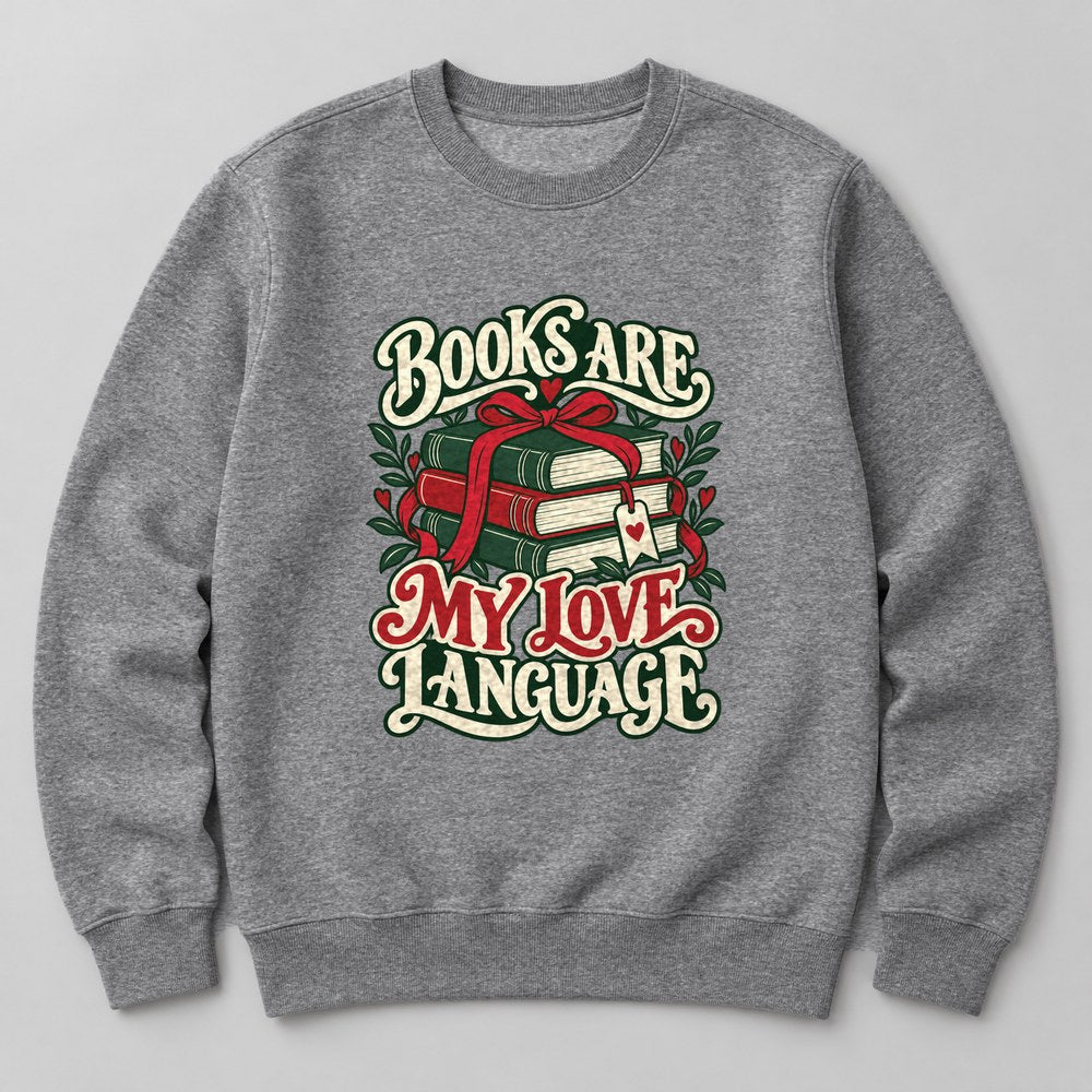 Books Are My Love Language crewneck sweatshirt in Sport Grey