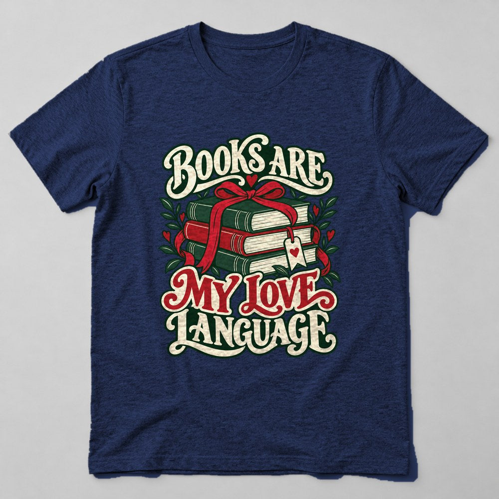 Books Are my Love Language T-Shirt in Navy