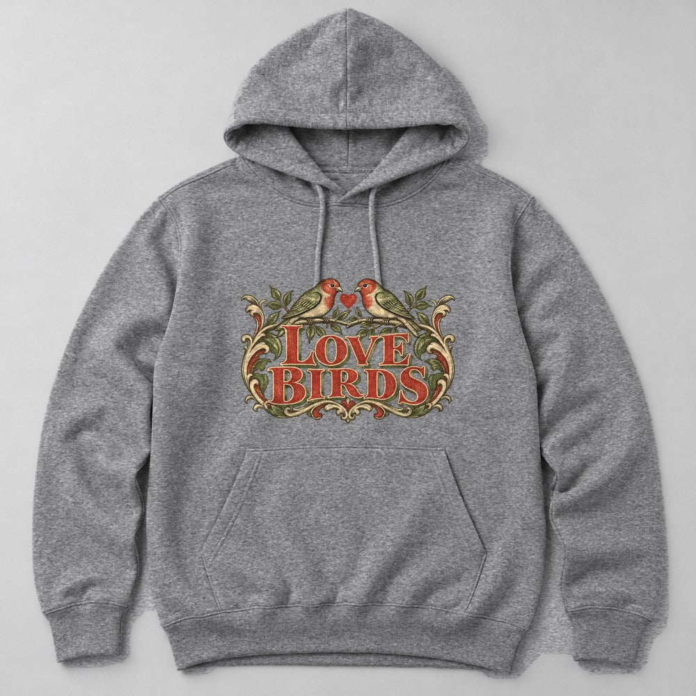 Love Birds Hoodie in Heather Grey