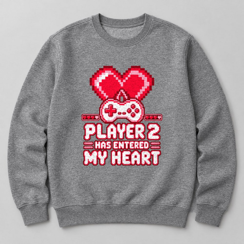 Player 2 Has Entered my Heart Sweatshirt in Heather Grey