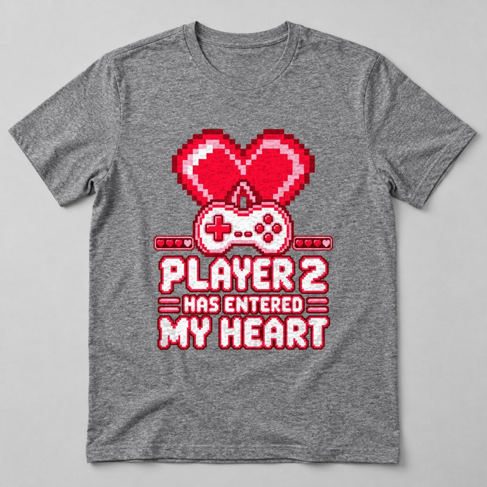 Player 2 Has Entered my Heart T-Shirt in Heather Grey