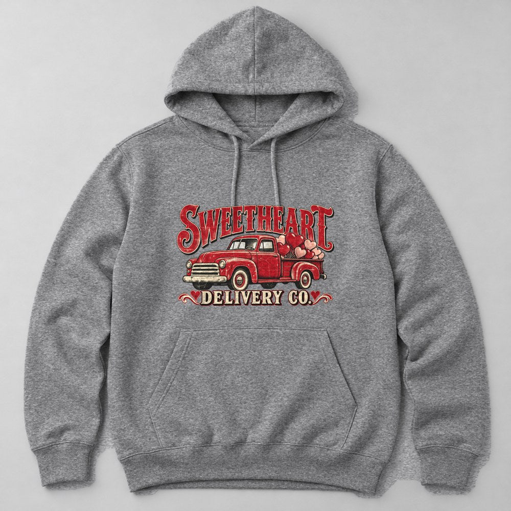 Sweetheart Delivery Co. Hoodie in Heather Grey