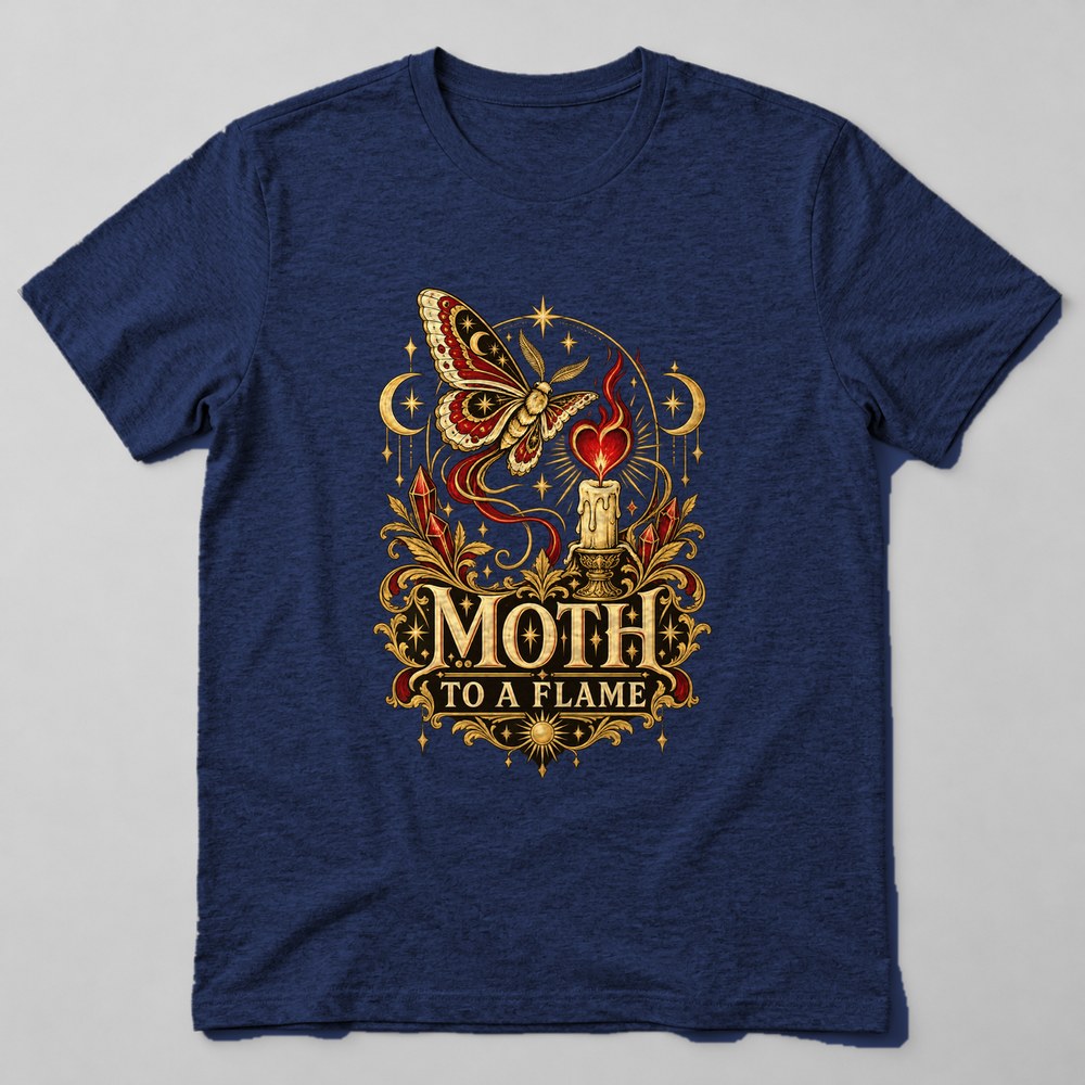 Moth to a Flame T-Shirt in Navy