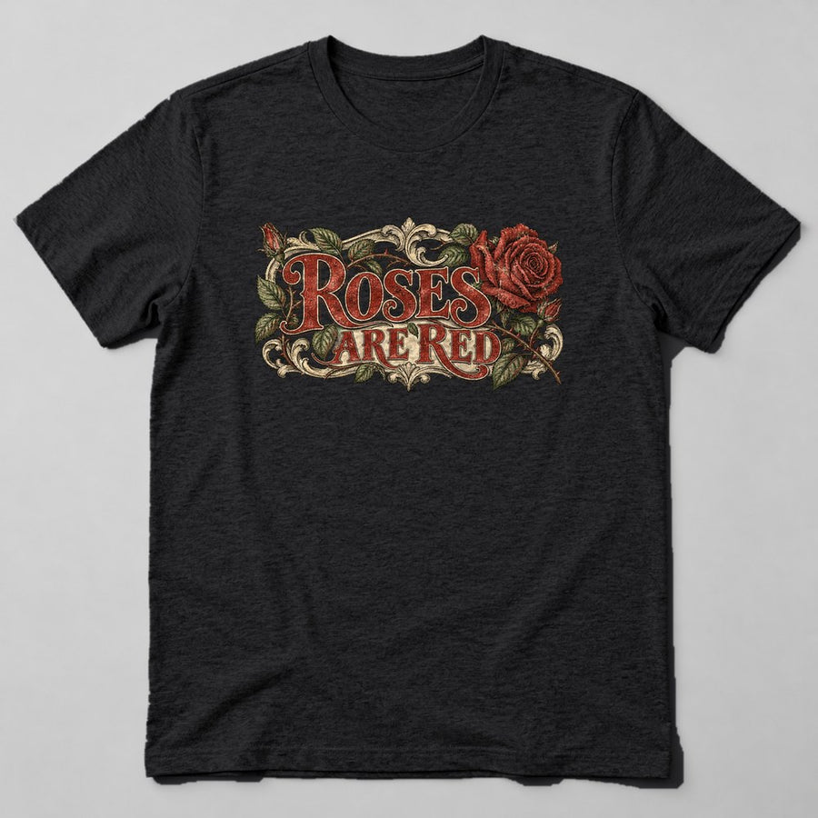 Roses Are Red T-Shirt in Black