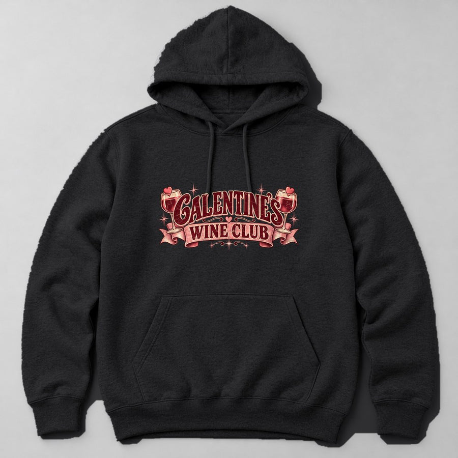 Galentine's Wine Club Hoodie in Black